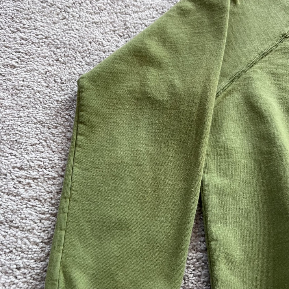 Clare V Tiger Graphic Sweatshirt Womens XL Green Terry Raglan Crewneck Pullover - Picture 5 of 15